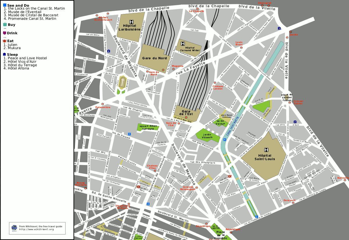 Karte von 10th arrondissement von Paris