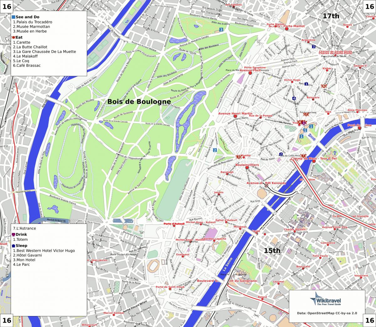 Karte von 16th arrondissement von Paris