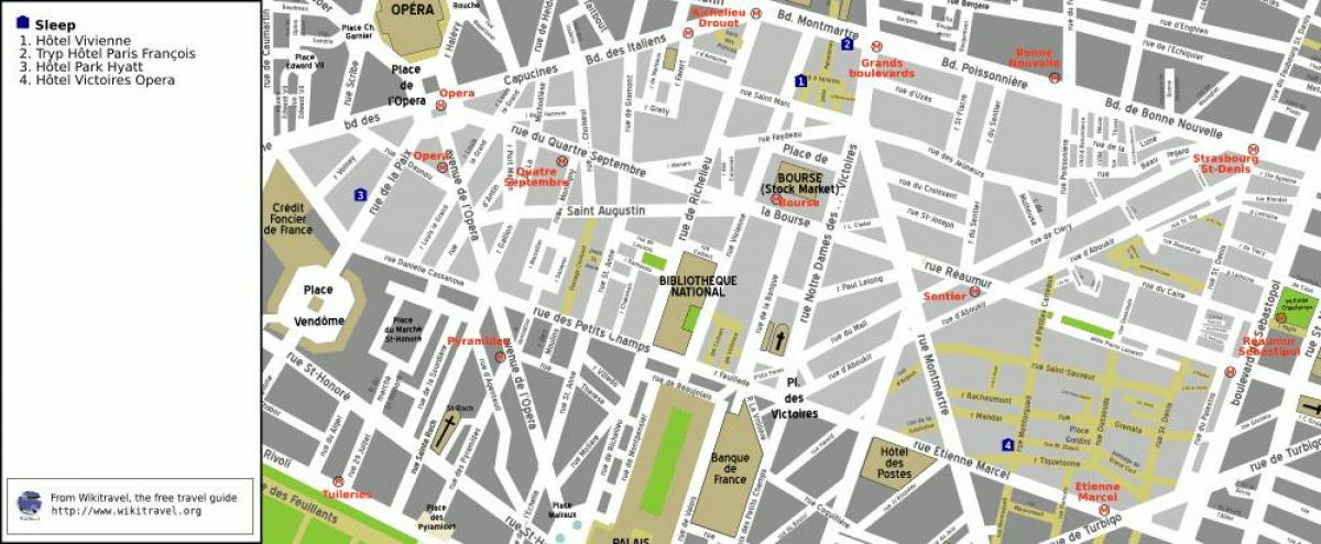 Karte des 2. arrondissement von Paris