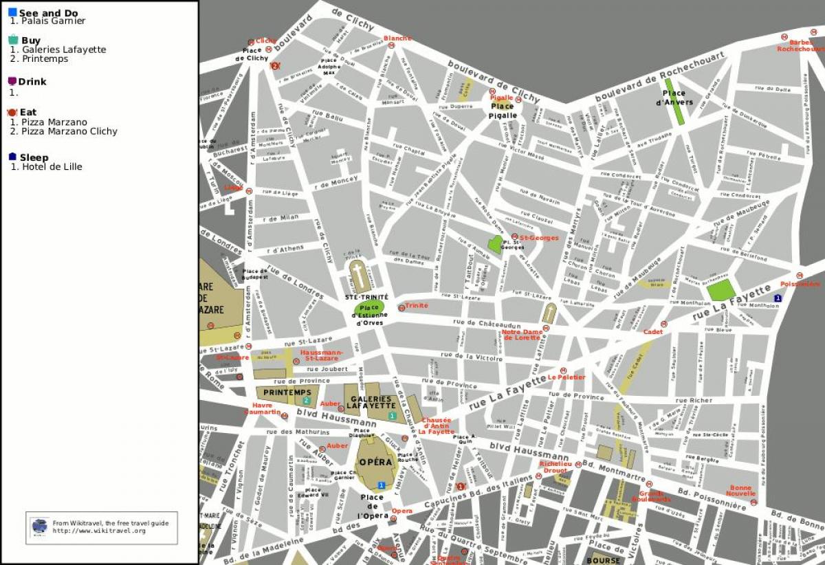 Karte des 9. arrondissement von Paris