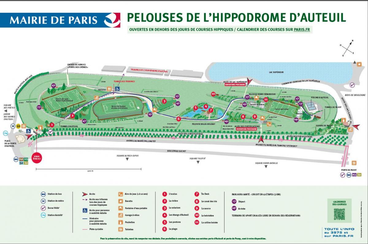 Karte von Auteuil Hippodrome