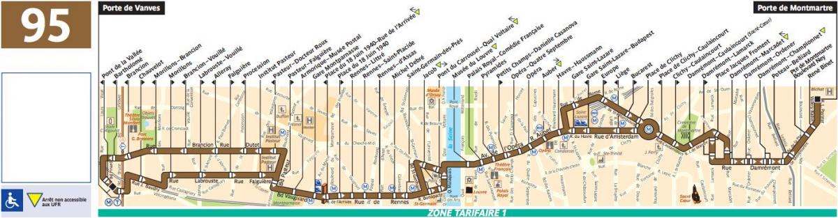 Karte der bus-Paris-Linie 95