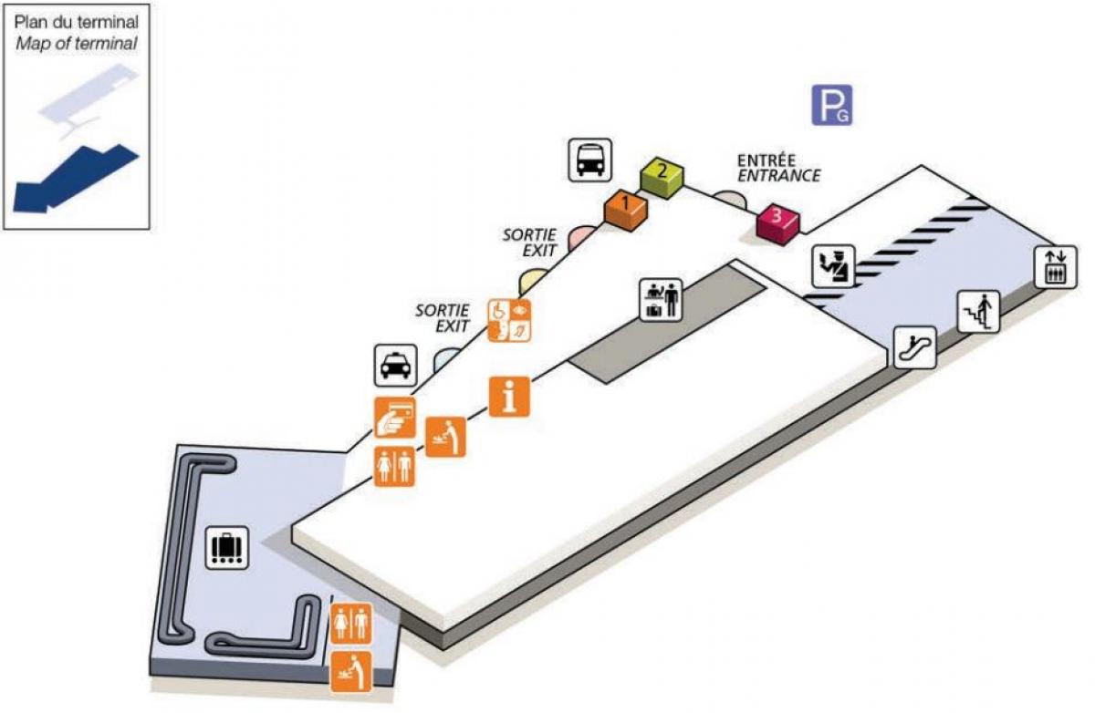 Karte von Flughafen CDG terminal 2G