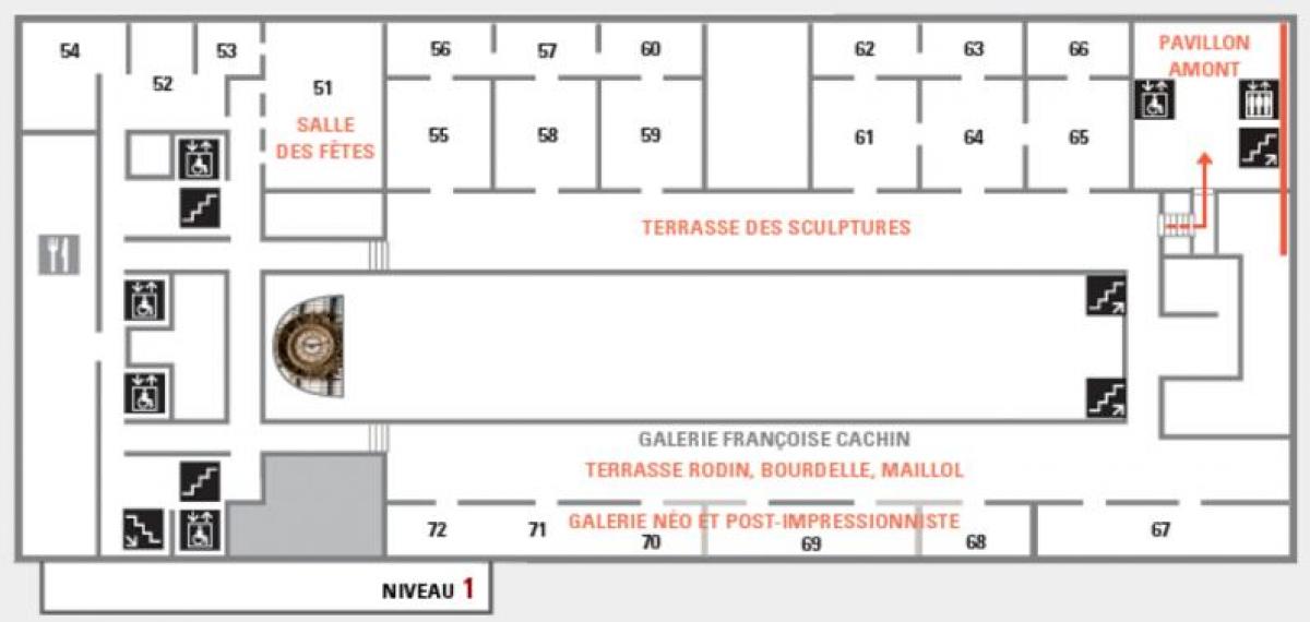 Karte des Musée d ' Orsay Level 2
