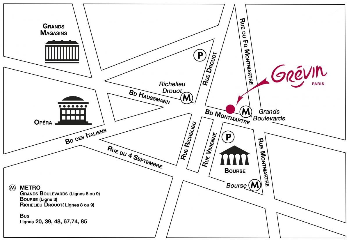 Karte des Musée Grévin