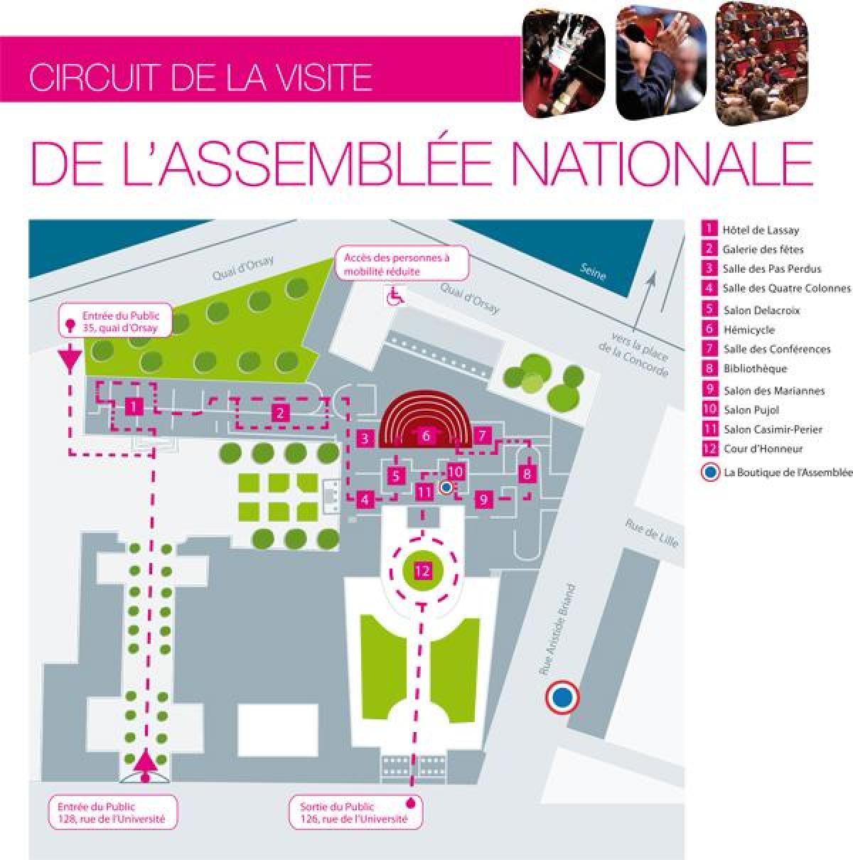 Karte des Palais Bourbon