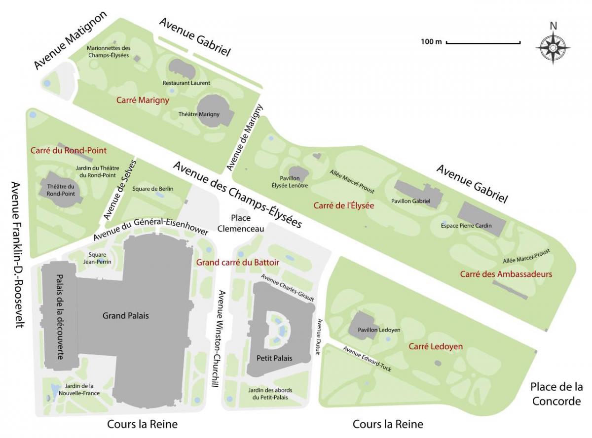 Karte von Der Jardin des Champs-Élysées