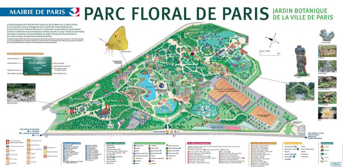 Karte des Parc floral de Paris