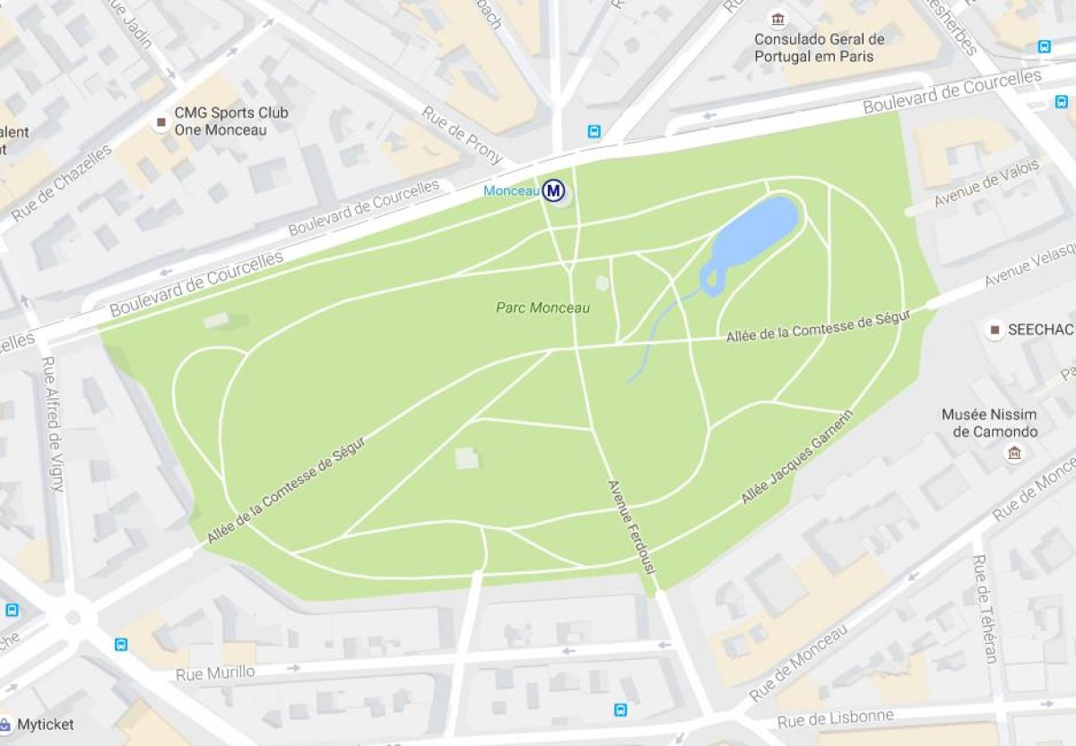 Karte des Parc Monceau