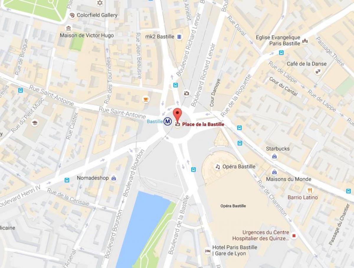 Karte von Der Place de la Bastille