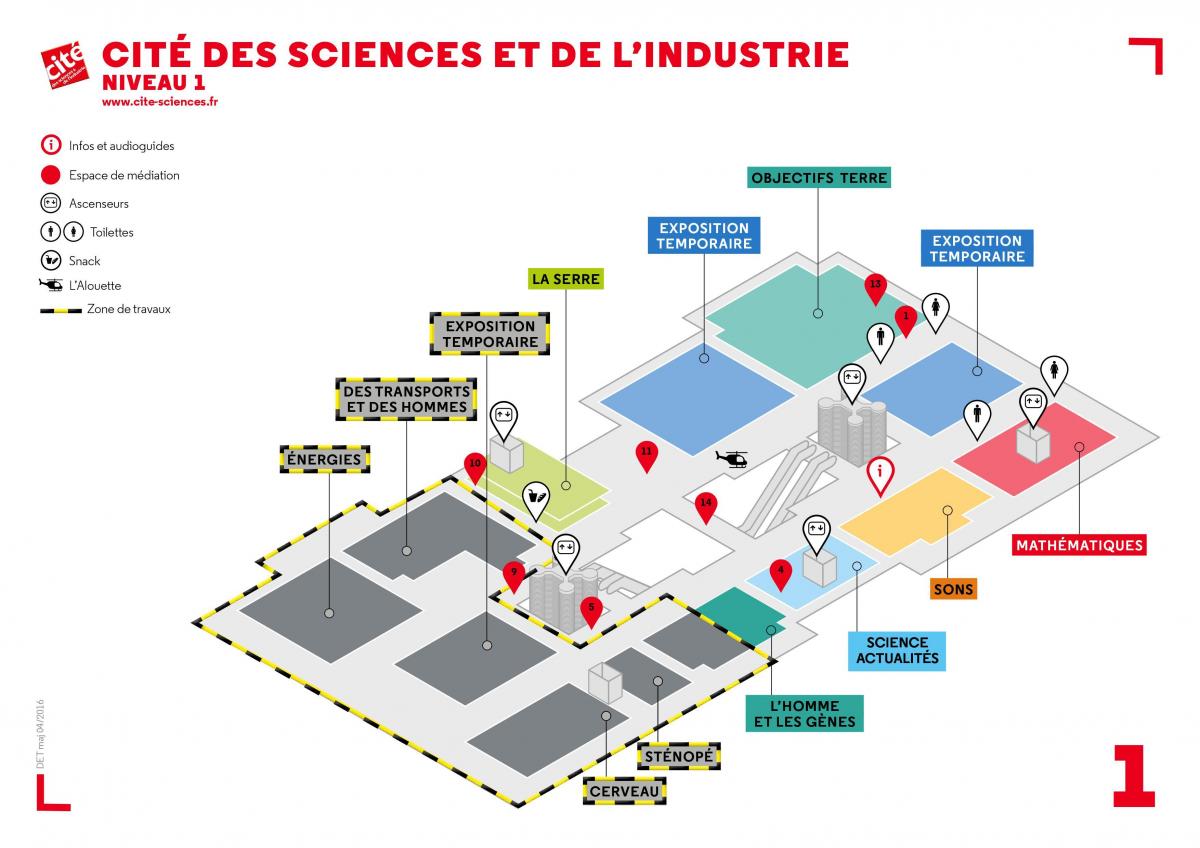 Karte von Der Cité des Sciences et de l ' Industrie Ebene 1
