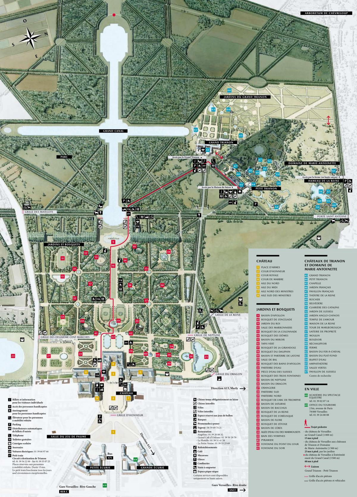 Karte Der Gärten von Versailles