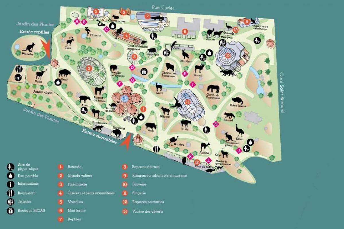 Karte Der Ménagerie du Jardin des Plantes
