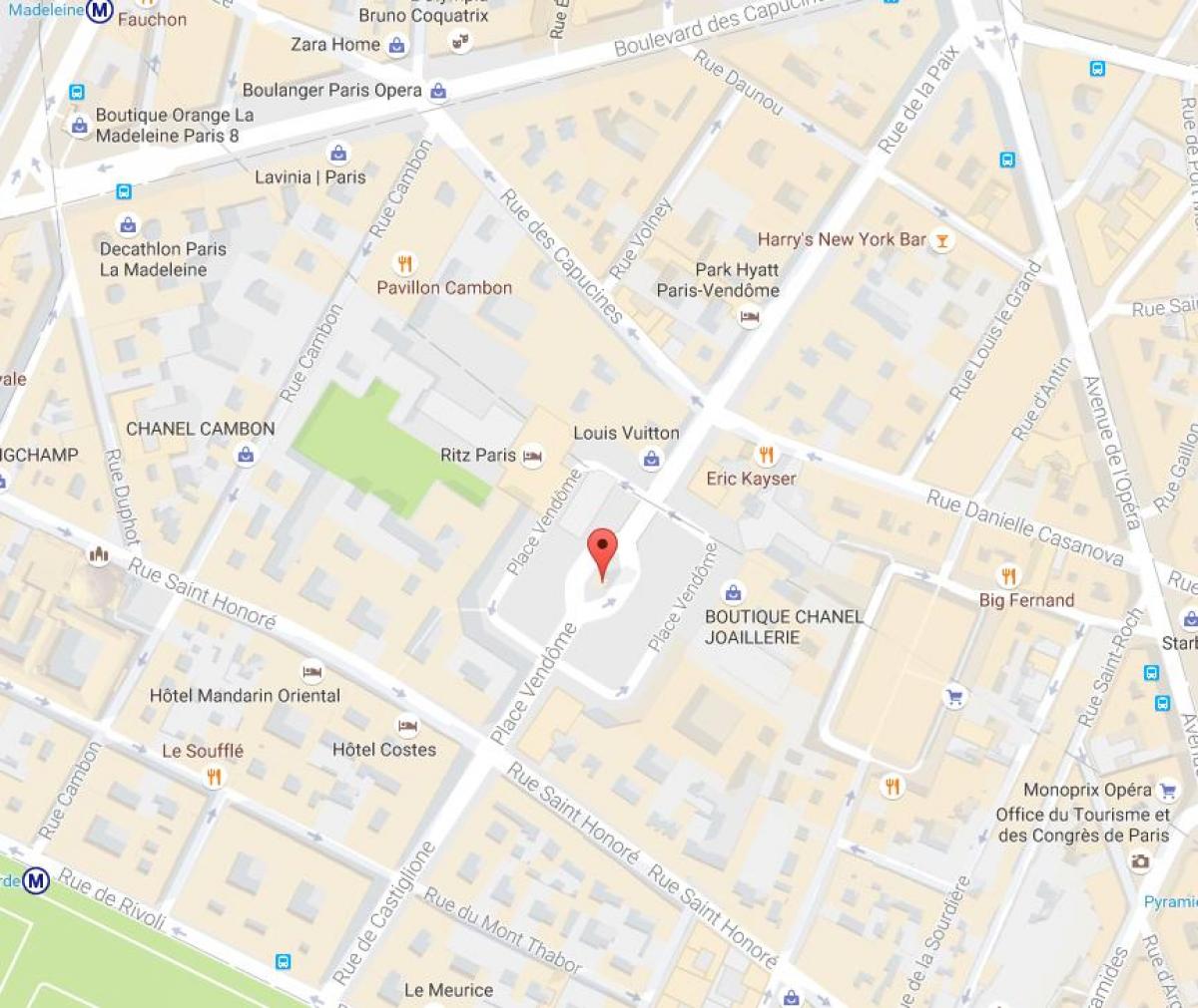 Landkarte von Place Vendôme