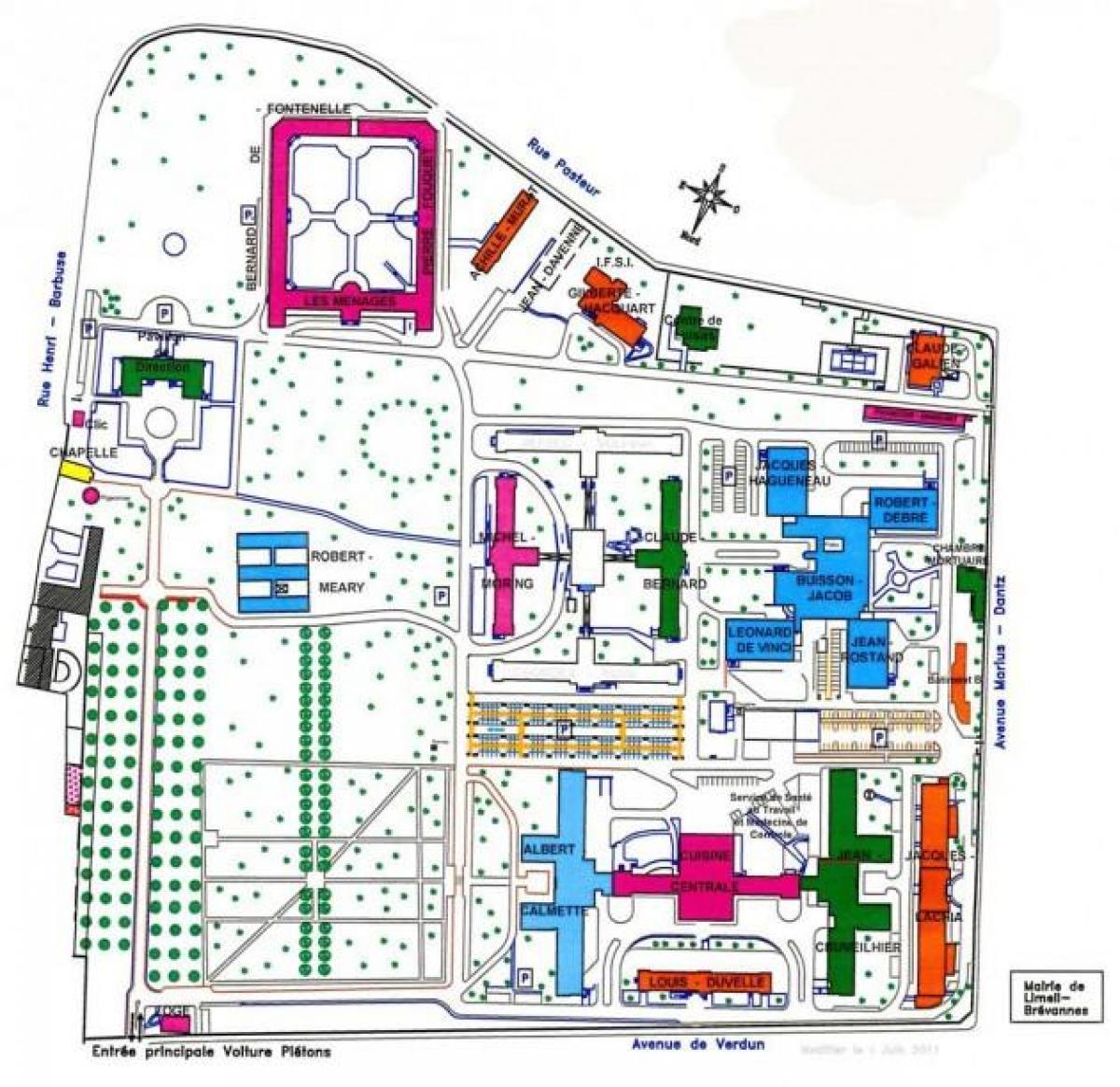 Karte von Emile-Roux Krankenhaus