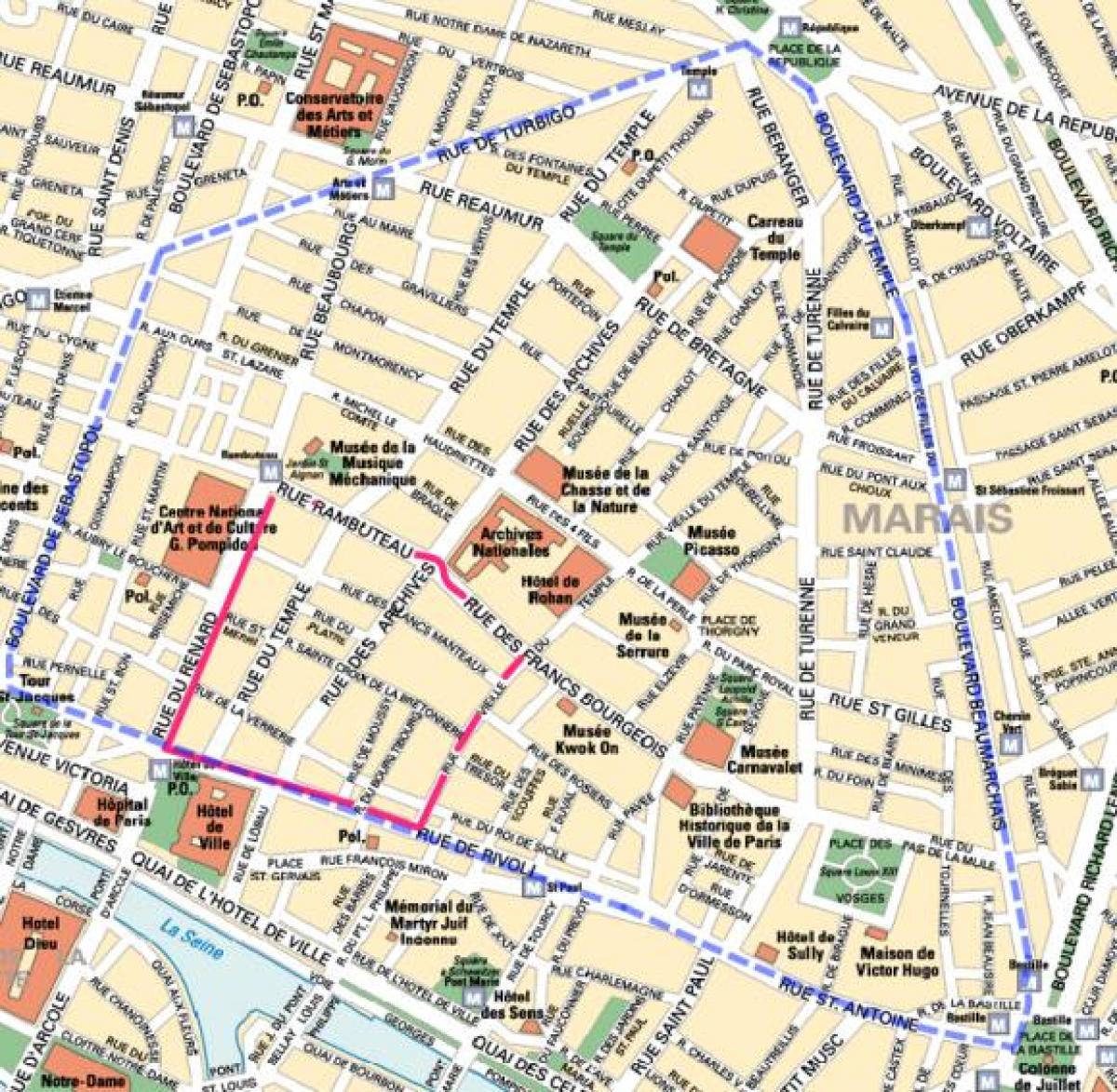 Karte von Gay-Viertel von Paris