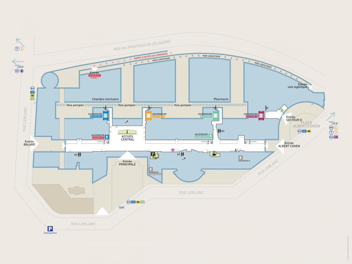Karte von Georges-Pompidou-Krankenhaus
