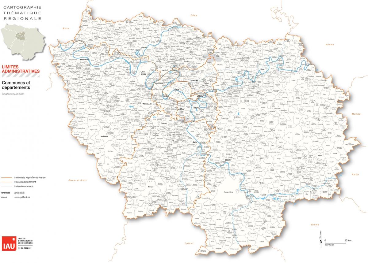 Karte der Ile-de-France