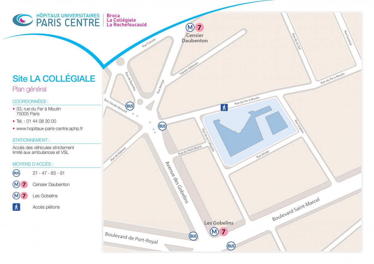 Karte von La Collégiale Krankenhaus