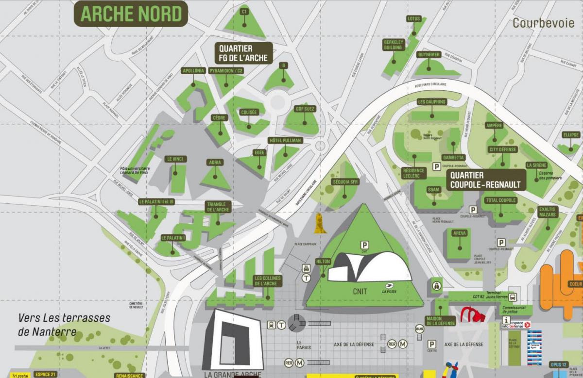 Karte von La Défense North Arche