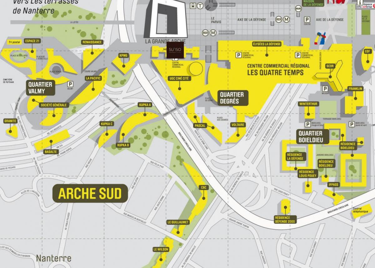Karte von La Défense Süd-Arche