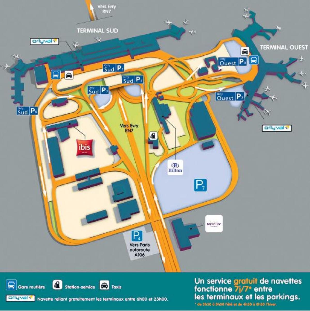 Karte von Orly airport