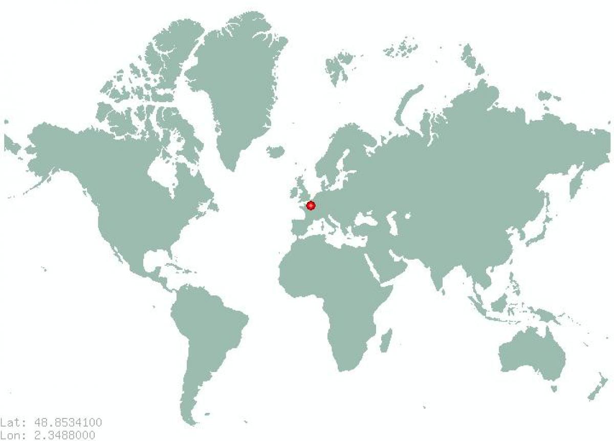 Karte von paris auf der World map