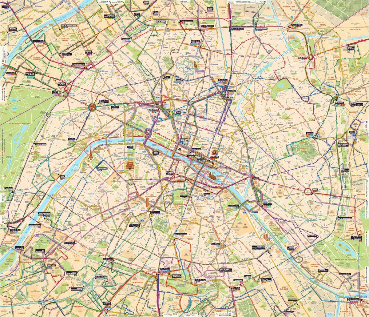 Karte von Paris bus