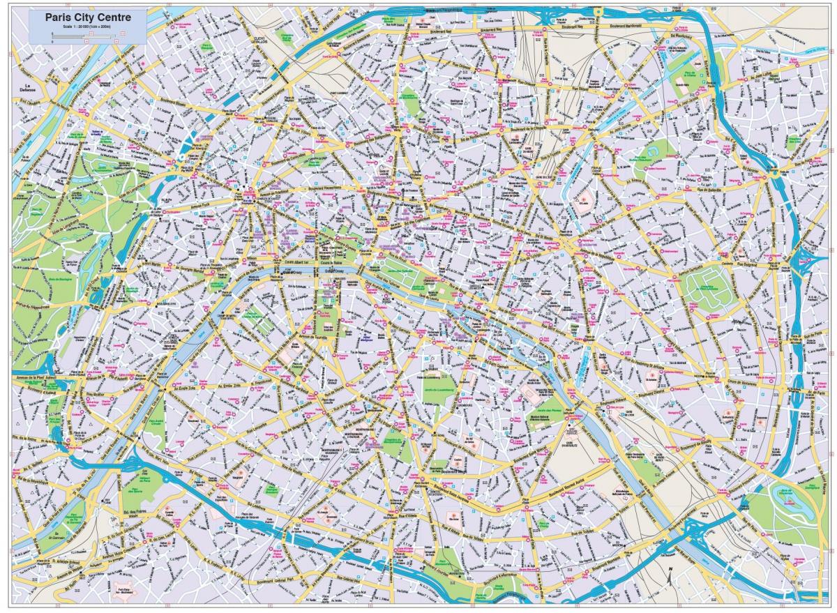 Karte von Paris city center