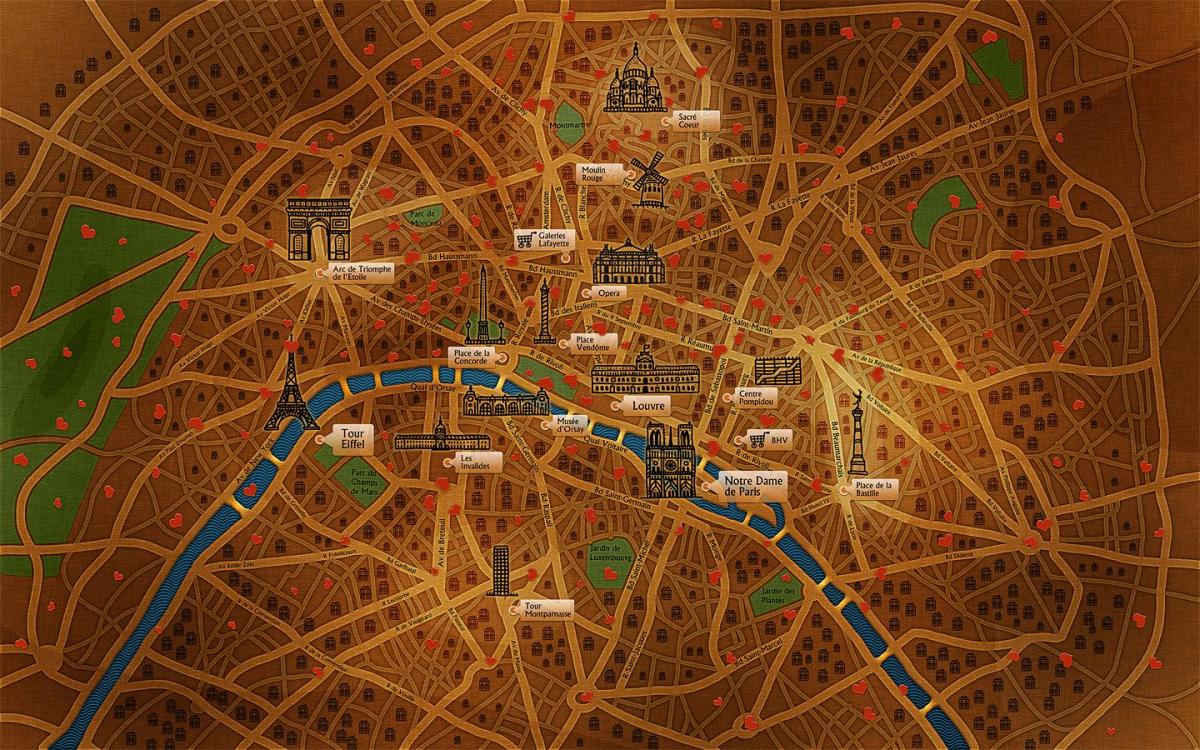 Karte von Paris wallpaper