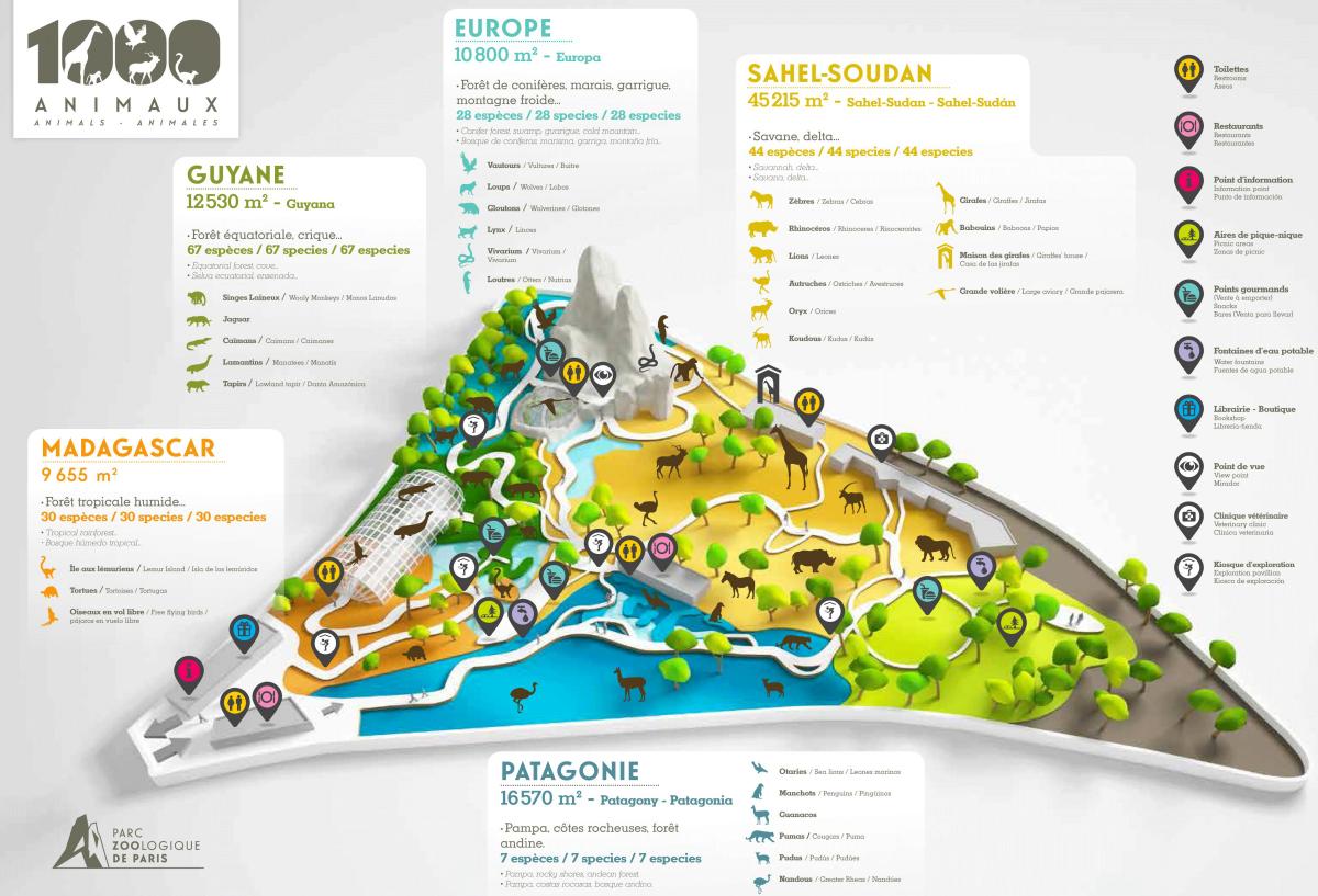 Karte von Paris Zoological Park