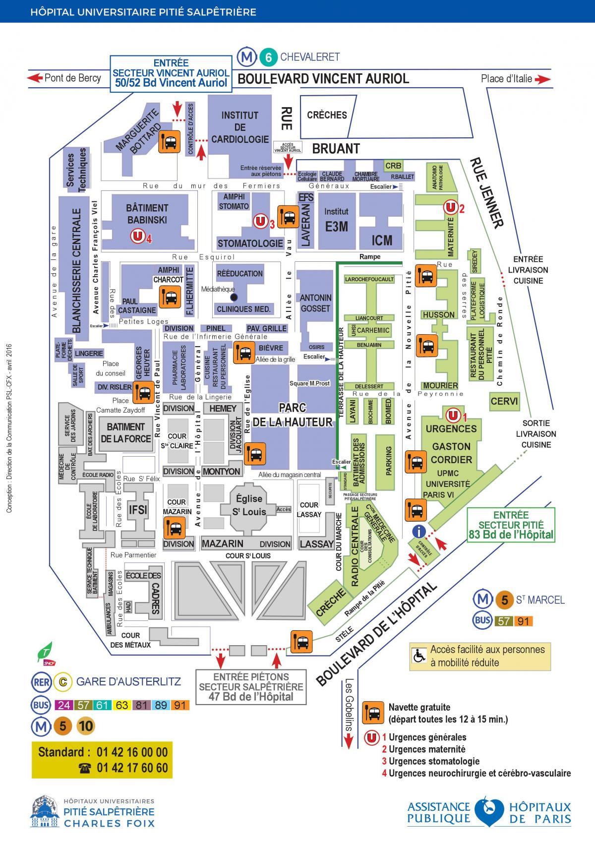 Karte von Pitie Salpetriere hospital