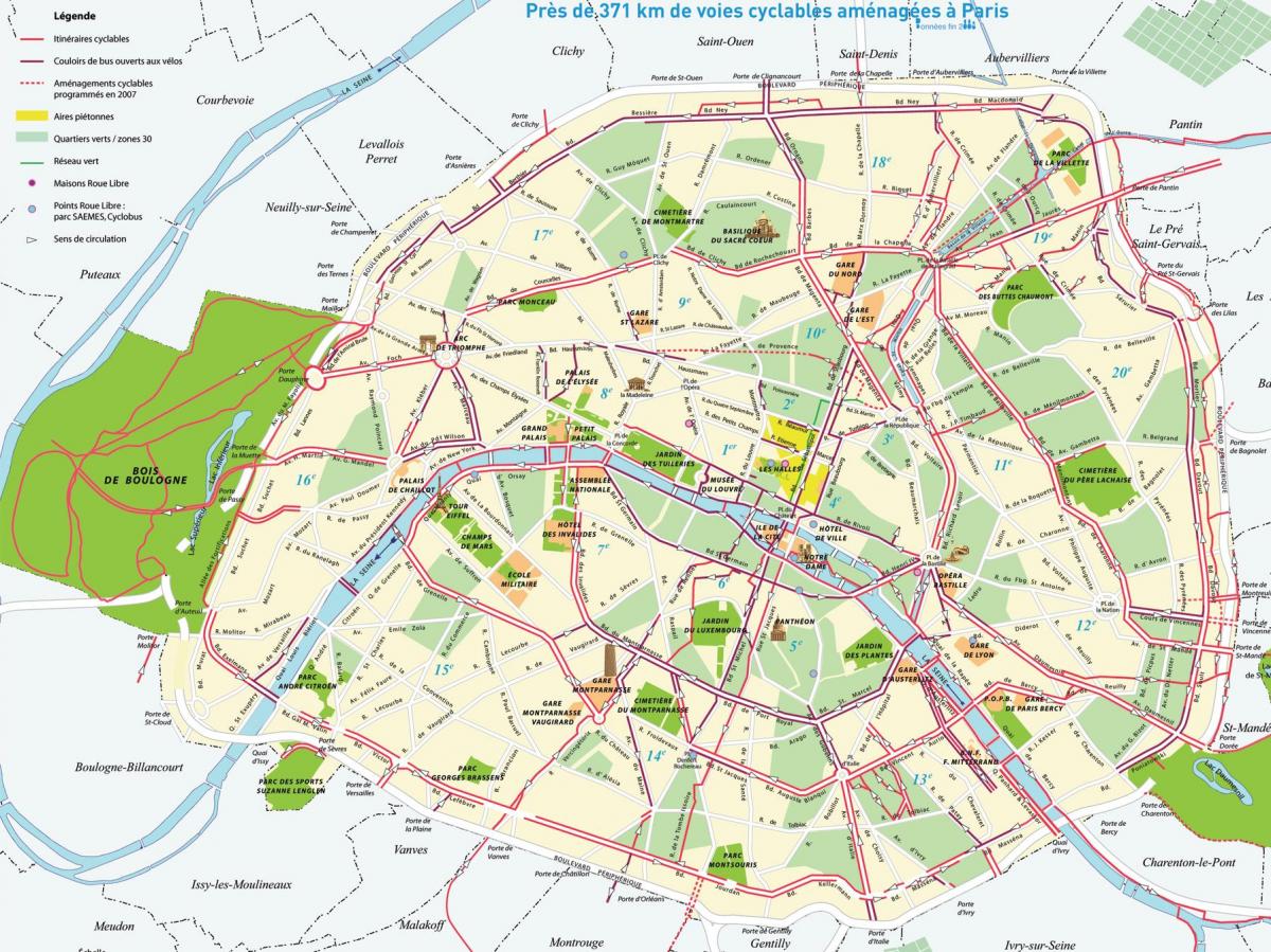 Karte der Radwege