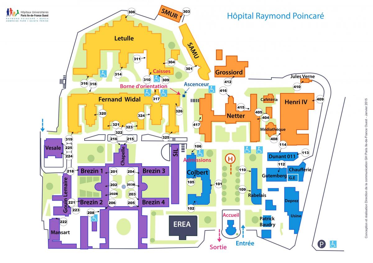 Karte von Raymond-Poincaré-Krankenhaus