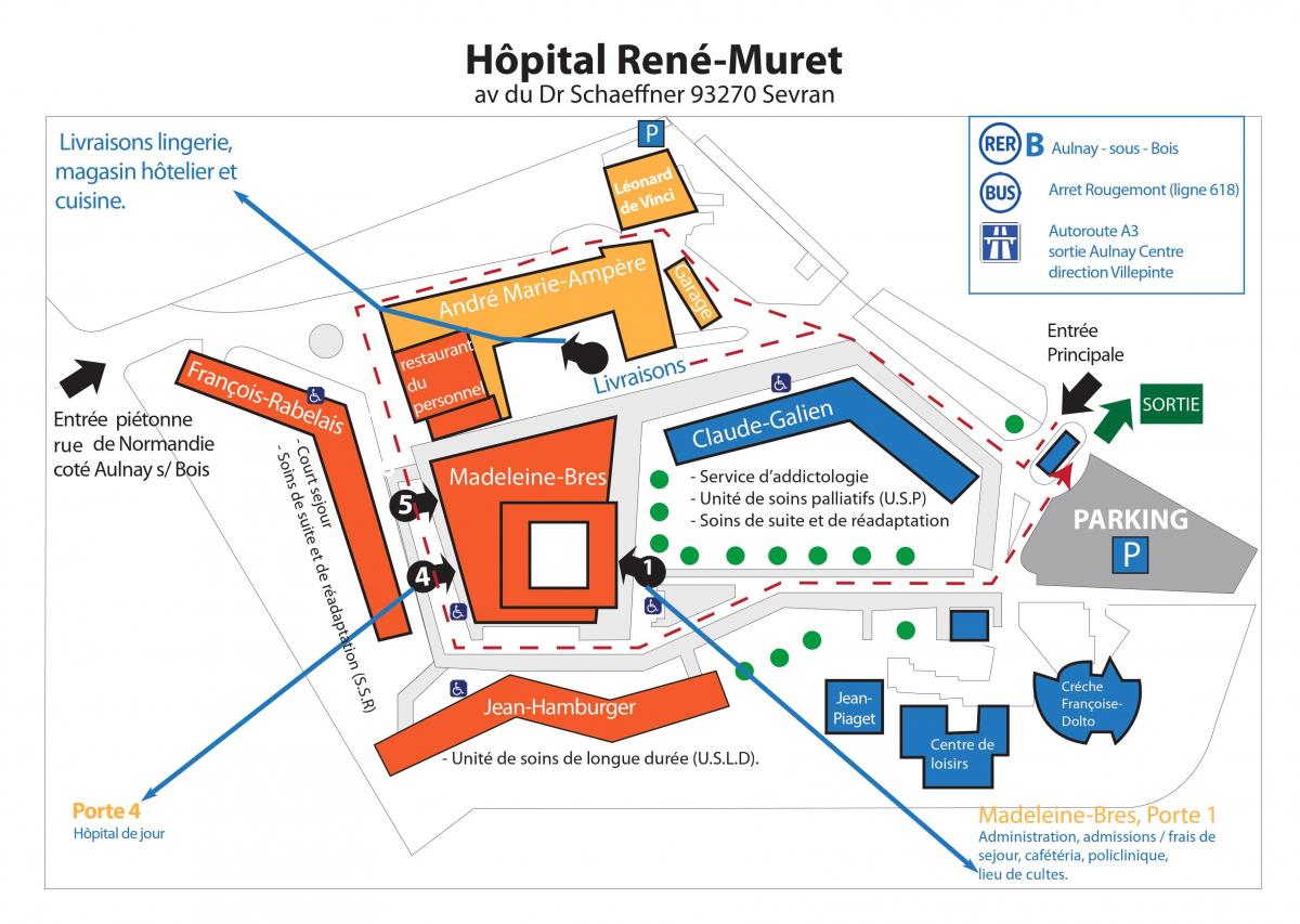 Karte von René-Muret Krankenhaus