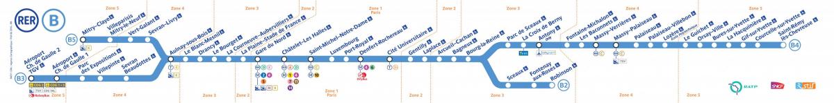 Karte der RER B