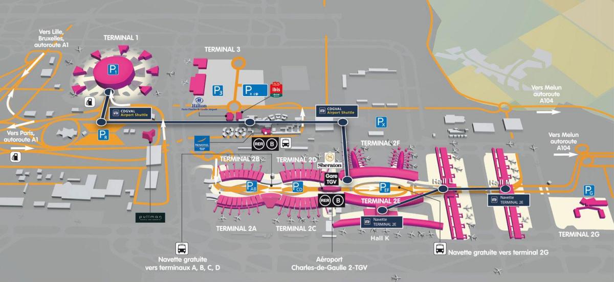 Karte von Roissy airport