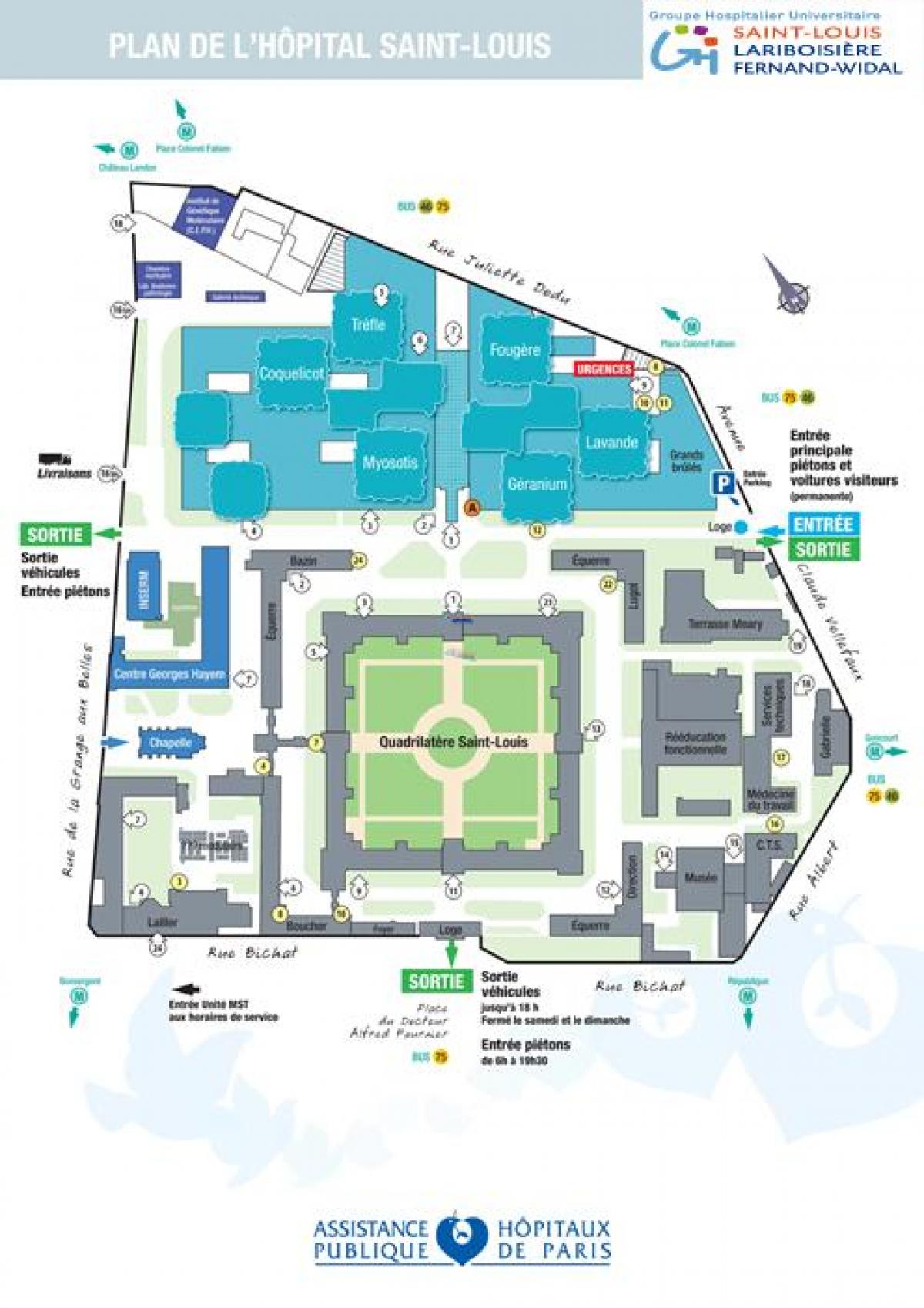 Karte von Saint-Louis-Krankenhaus