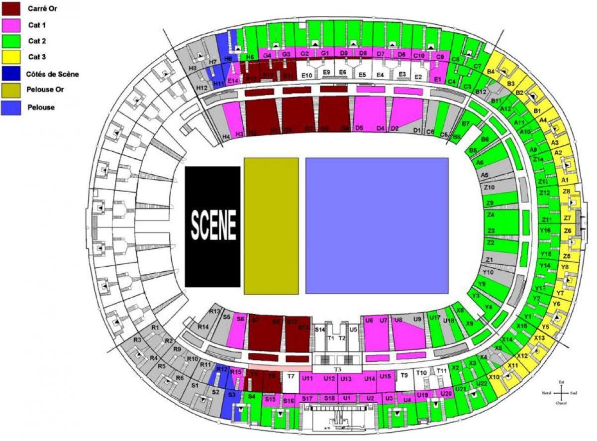 Karte von Stade de France Konzert