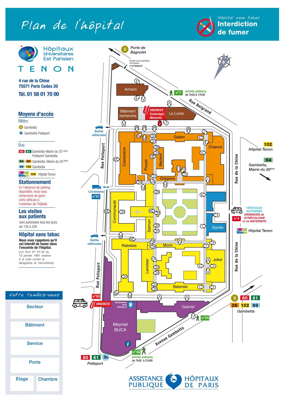 Karte von Tenon Krankenhaus