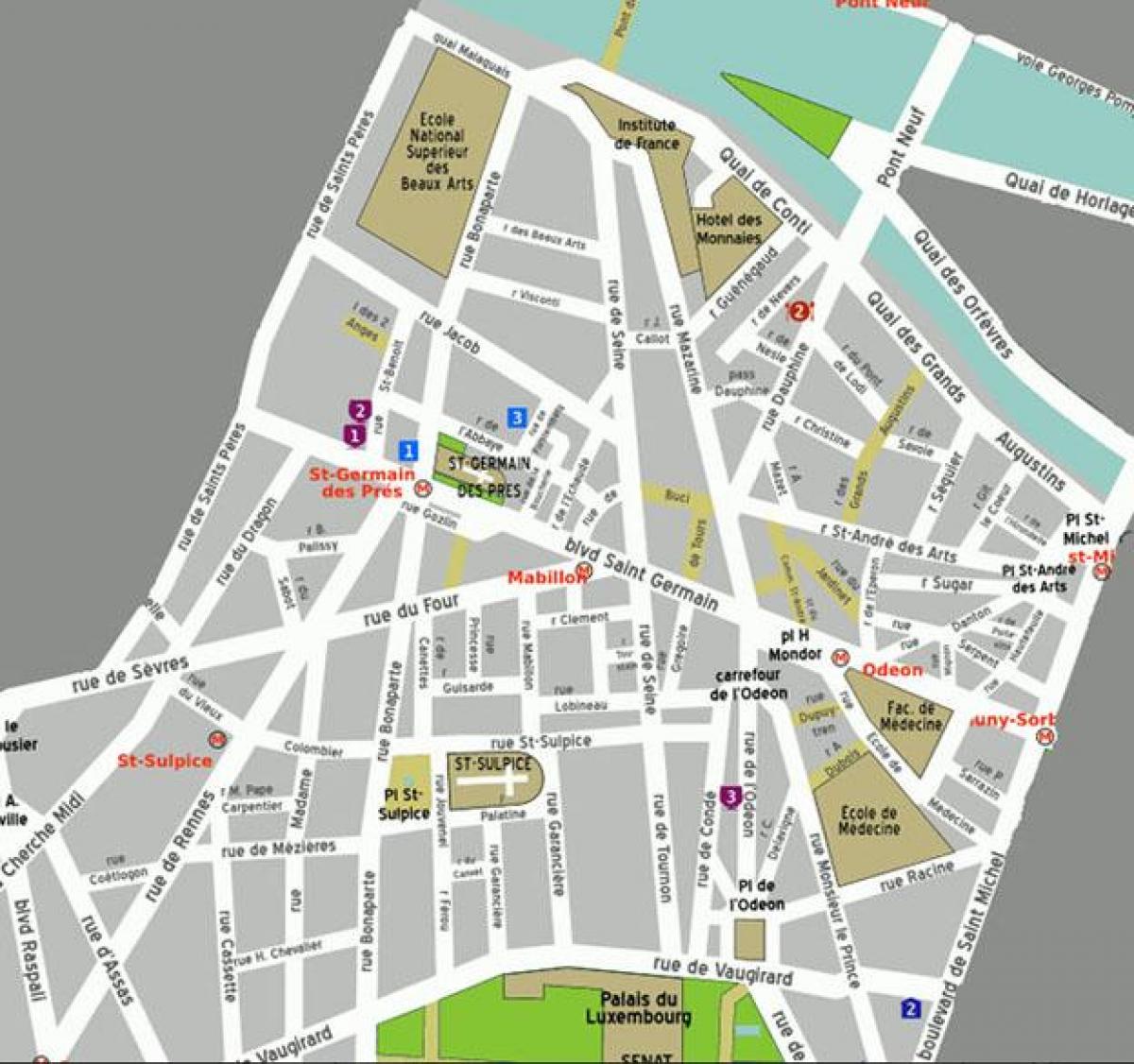 Karte von Bezirk Saint-Germain-des-Pres