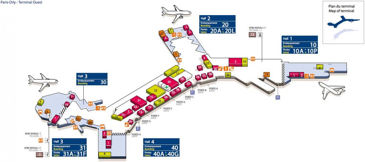Karte von West-Orly airport