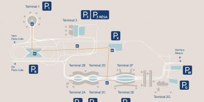 Karte von CDG Flughafen Parken