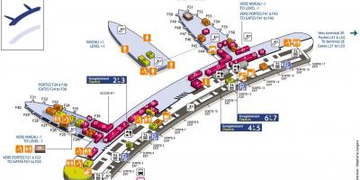 Karte von CDG Flughafen terminal 2F