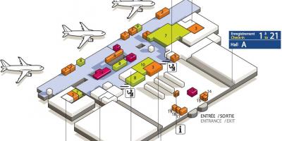 Karte von CDG Flughafen terminal 3