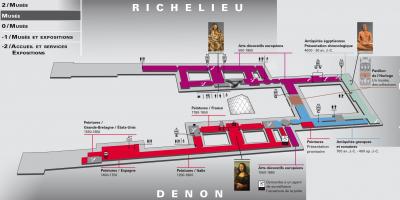 Karte des Museums des Louvre, Level 1