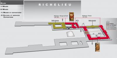 Karte des Museums des Louvre, Ebene 2