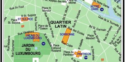 Karte des Quartier Latin in Paris