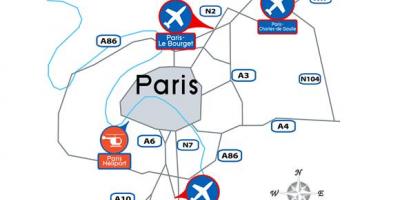 Karte von Paris Flughafen