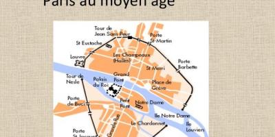 Karte von Paris im Mittelalter